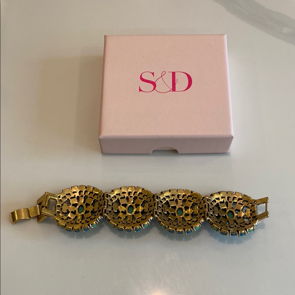 Stella & Dot Sardinia Blue and Gold Bracelet - Picture 4 of 7